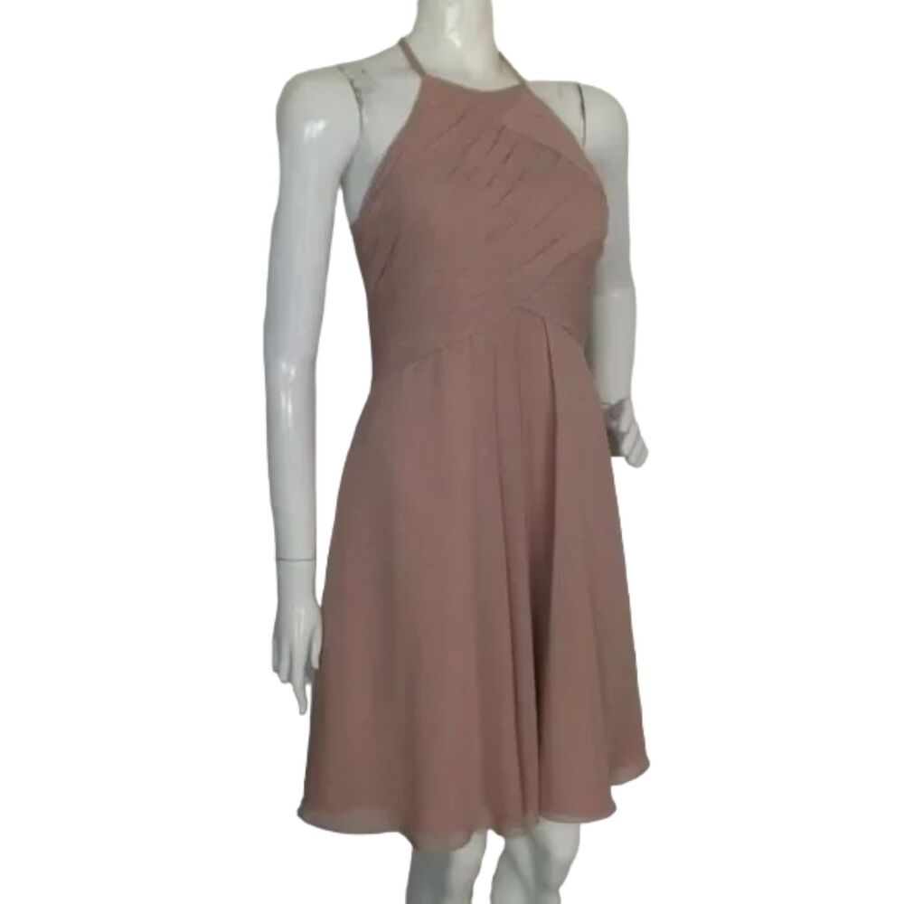JJ'S HOUSE Dress, 2/XS, Pink, Party/Event, Pleated bust, Fit & Flare, Sleeveless - Picture 2 of 11